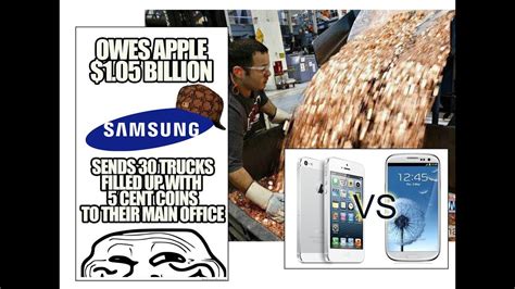 samsung pays apple in coins